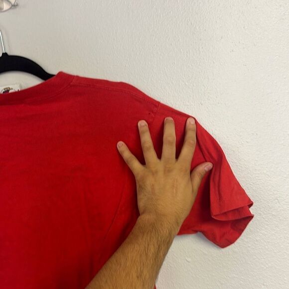 Vintage 80s Men's Red Hobie Heavy Pullover Crew Neck T-shirt‎ Size L - Picture 11 of 11